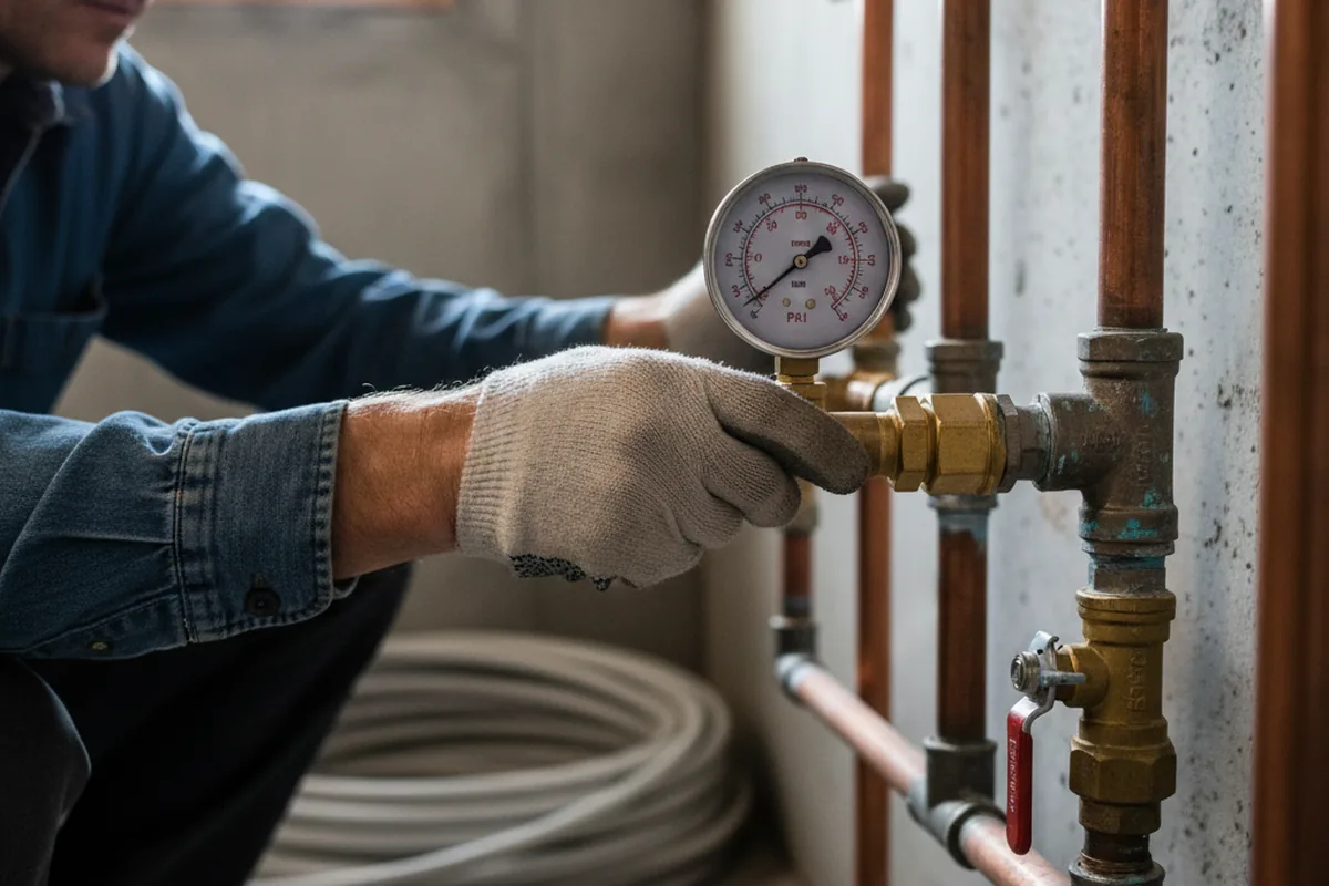 Pressure testing a repaired line during Water Line Repair in Cape Vincent