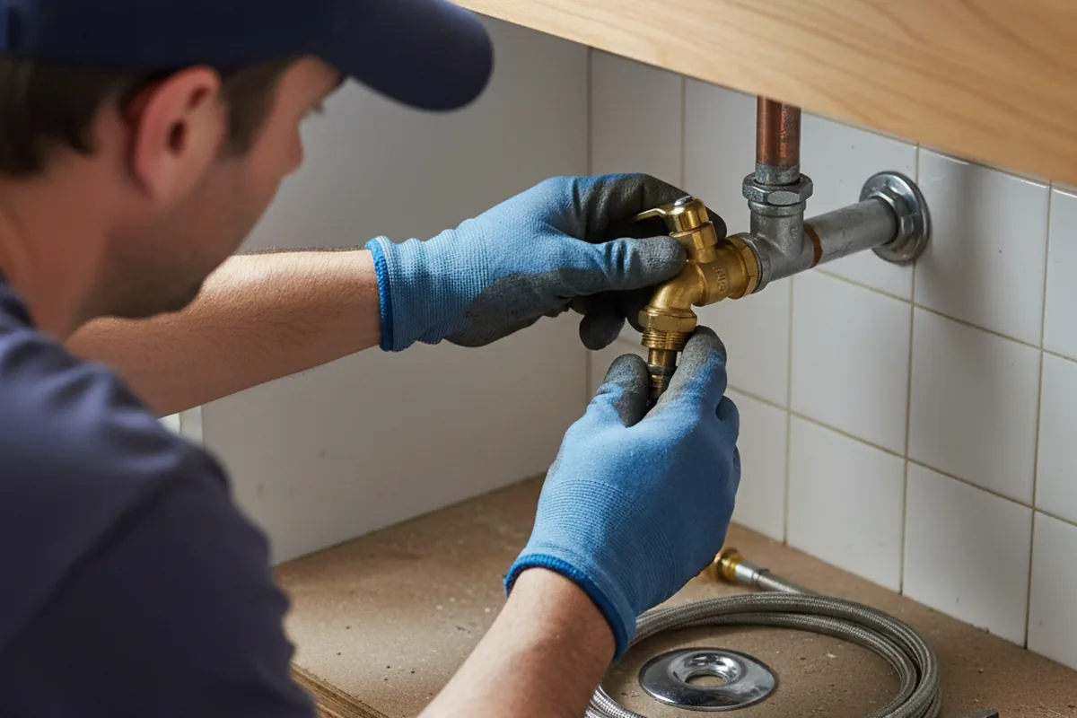Shutoff valve and fitting work during Burst Pipe Repair in Cape Vincent